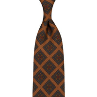 Copper Madder Silk Tie - Oatmeal - Hand-Rolled