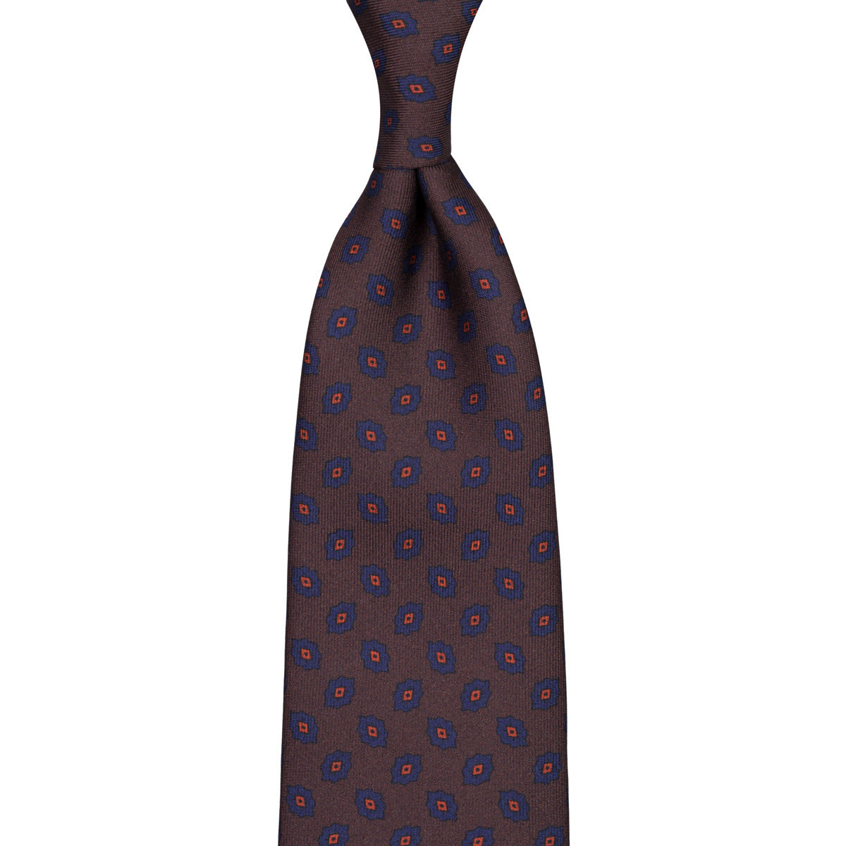 Ancient Madder Silk Tie - Brown - Hand-Rolled