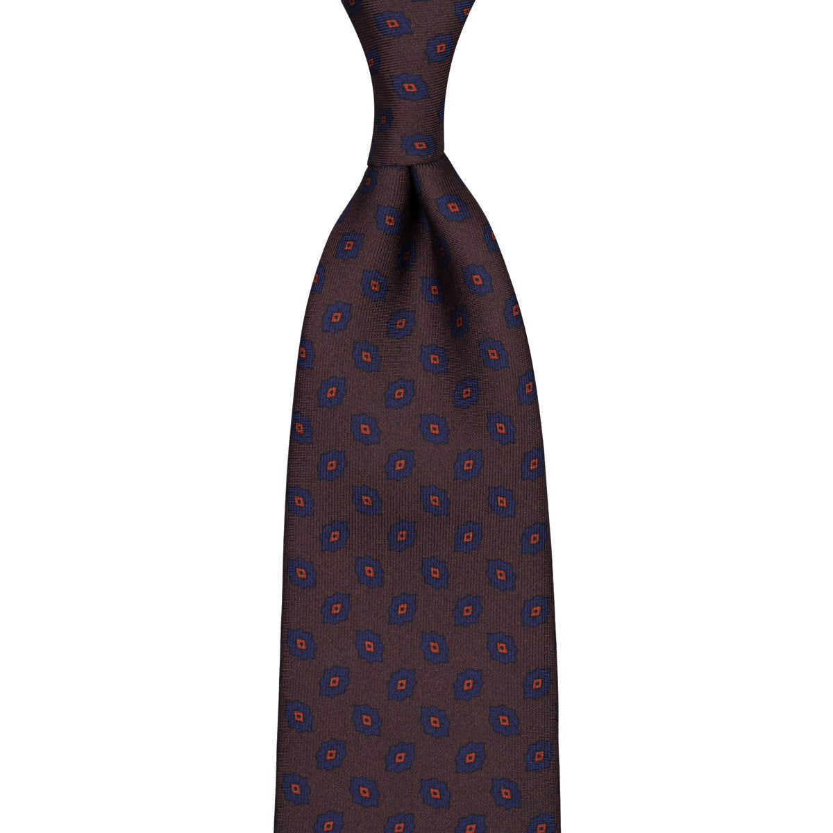 Ancient Madder Silk Tie - Brown - Hand-Rolled