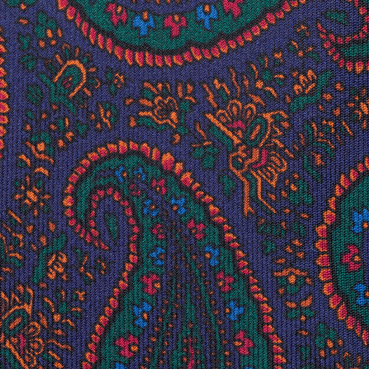 Ancient Madder Silk Tie - Navy - Hand-Rolled