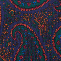Ancient Madder Silk Tie - Navy - Hand-Rolled