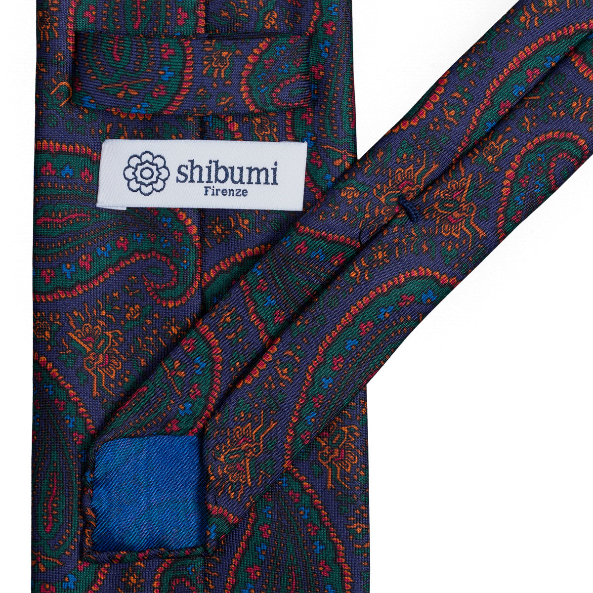 Ancient Madder Silk Tie - Navy - Hand-Rolled
