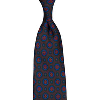 40oz Ancient Madder Silk Tie - Brown - Hand-Rolled