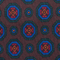 40oz Ancient Madder Silk Tie - Brown - Hand-Rolled
