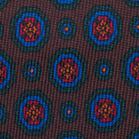 40oz Ancient Madder Silk Tie - Brown - Hand-Rolled
