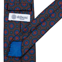 40oz Ancient Madder Silk Tie - Brown - Hand-Rolled