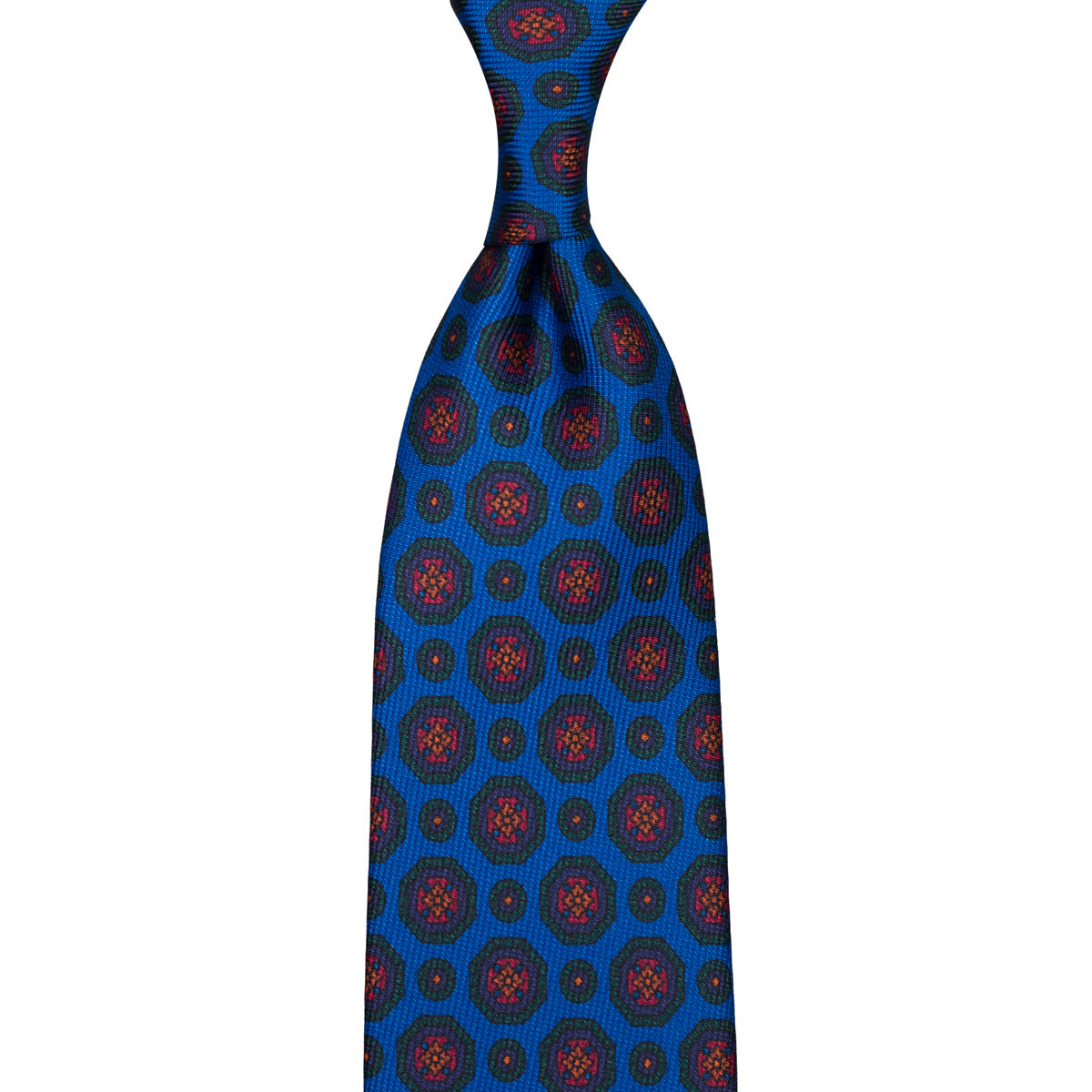40oz Ancient Madder Silk Tie - Madder Blue - Hand-Rolled