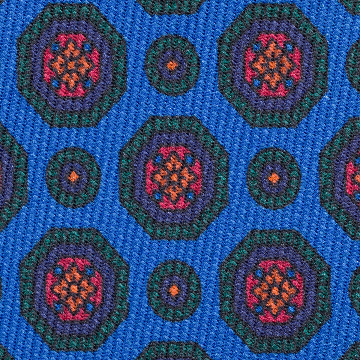 40oz Ancient Madder Silk Tie - Madder Blue - Hand-Rolled