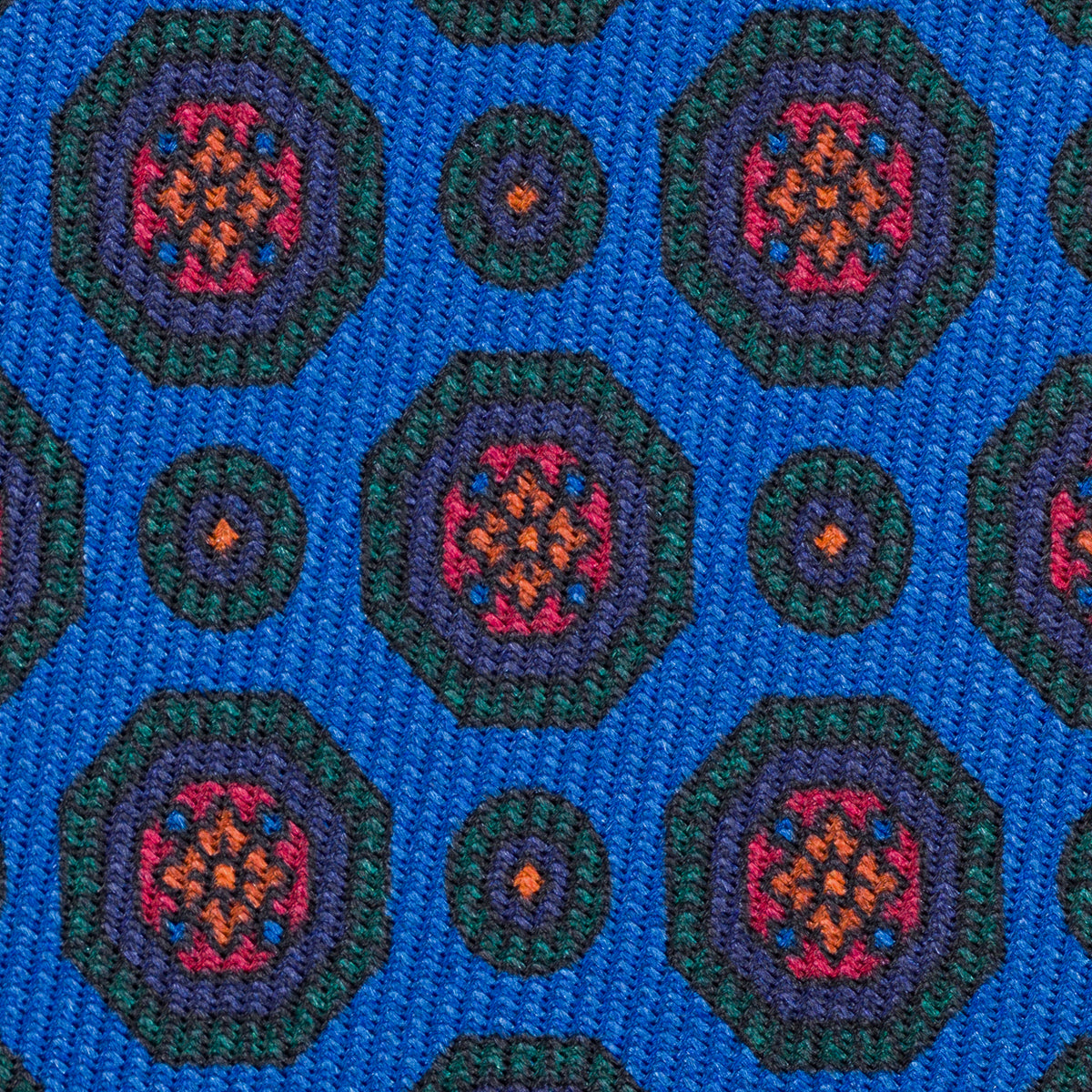 40oz Ancient Madder Silk Tie - Madder Blue - Hand-Rolled