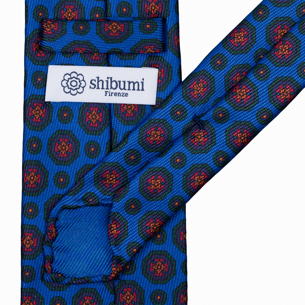 40oz Ancient Madder Silk Tie - Madder Blue - Hand-Rolled