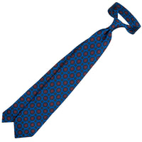 40oz Ancient Madder Silk Tie - Madder Blue - Hand-Rolled