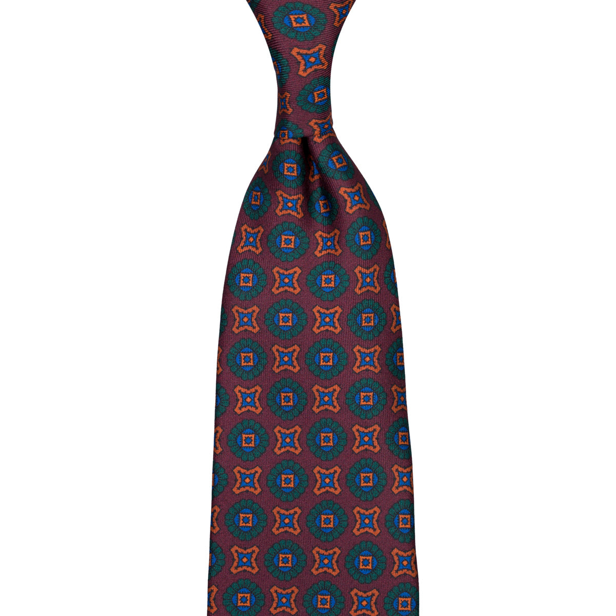 Ancient Madder Silk Tie - Burgundy - Hand-Rolled