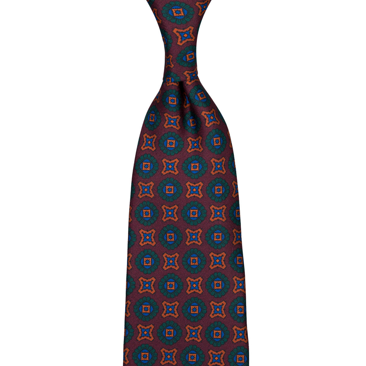 Ancient Madder Silk Tie - Burgundy - Hand-Rolled