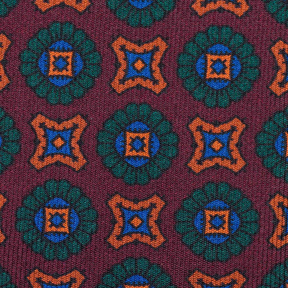 Ancient Madder Silk Tie - Burgundy - Hand-Rolled