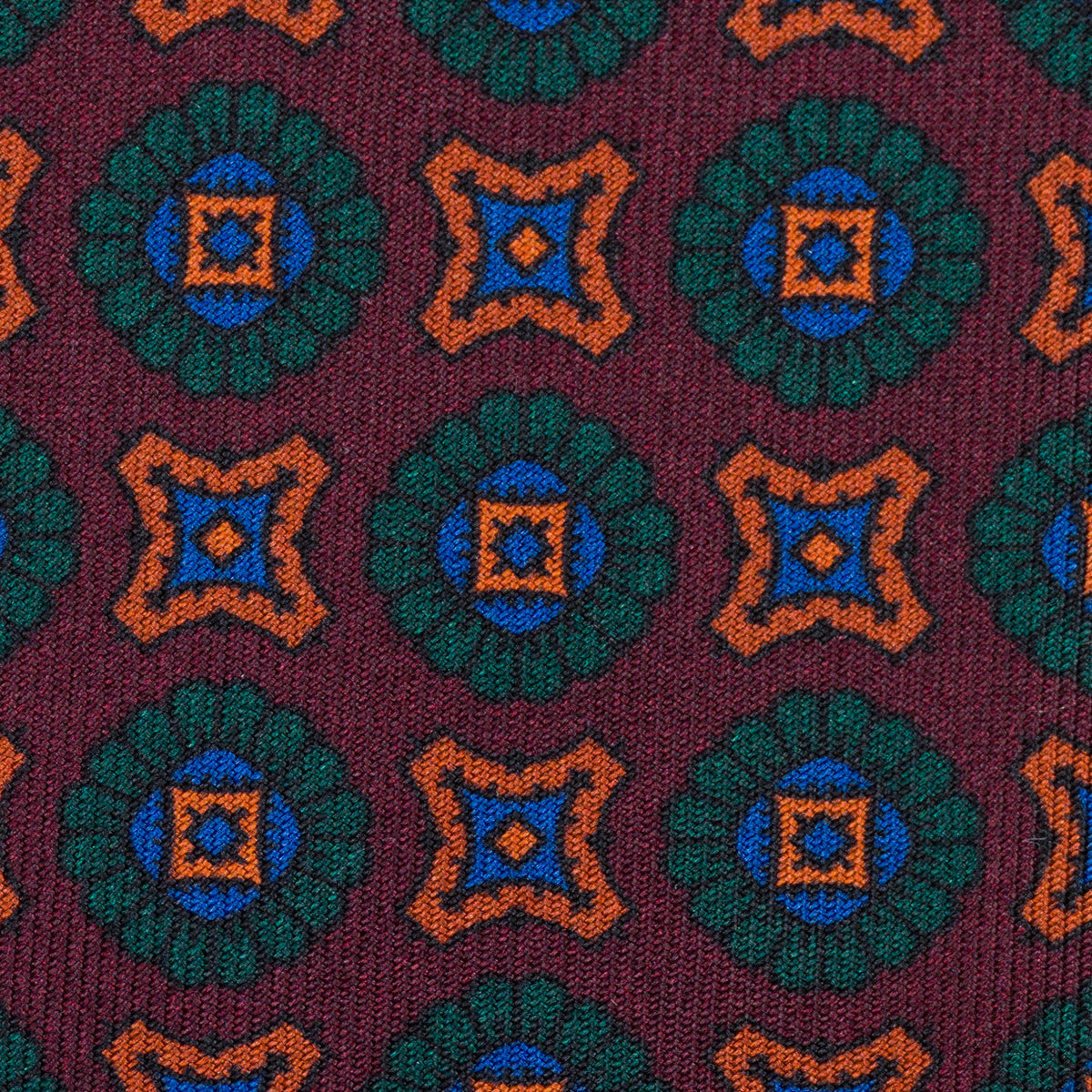 Ancient Madder Silk Tie - Burgundy - Hand-Rolled
