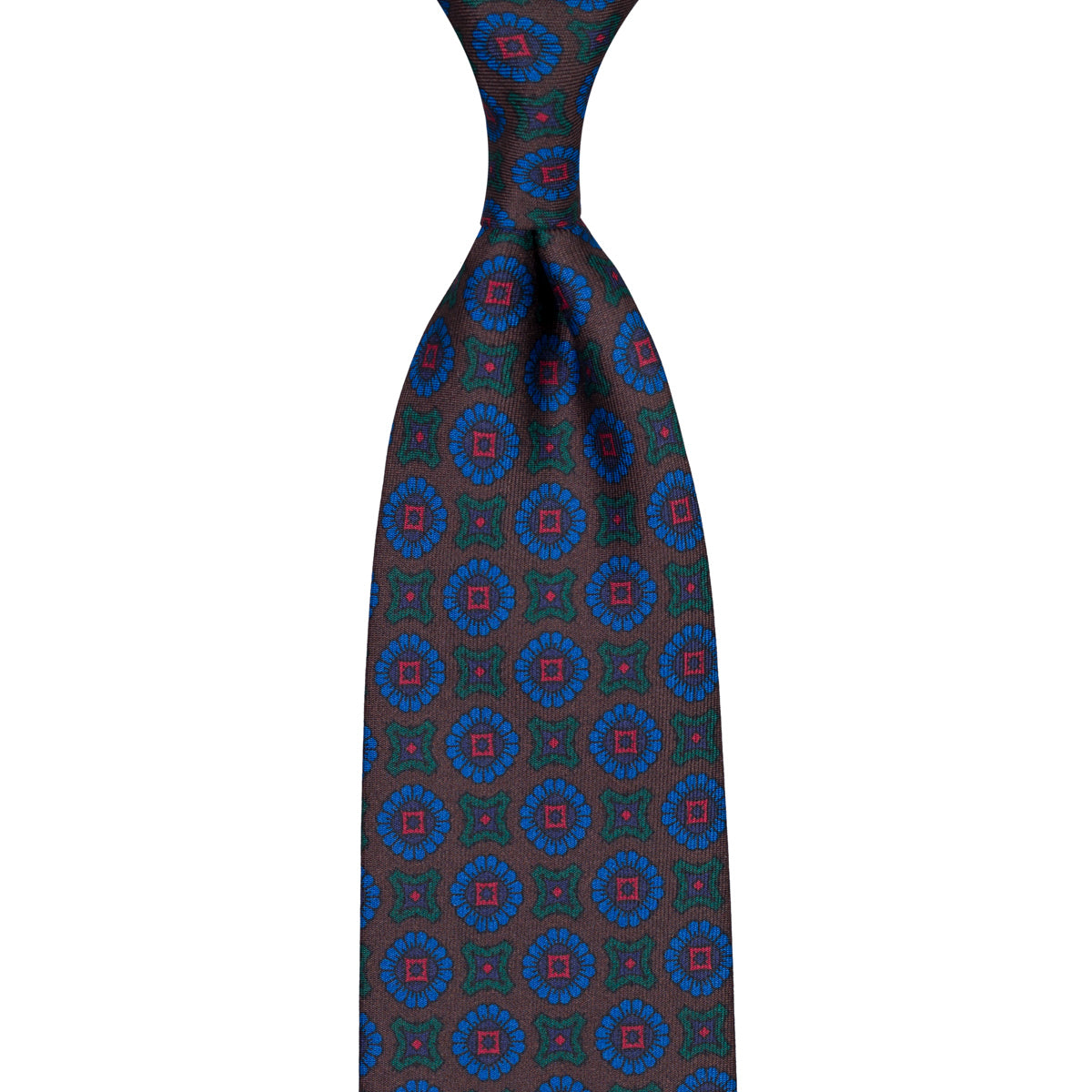 Ancient Madder Silk Tie - Brown - Hand-Rolled