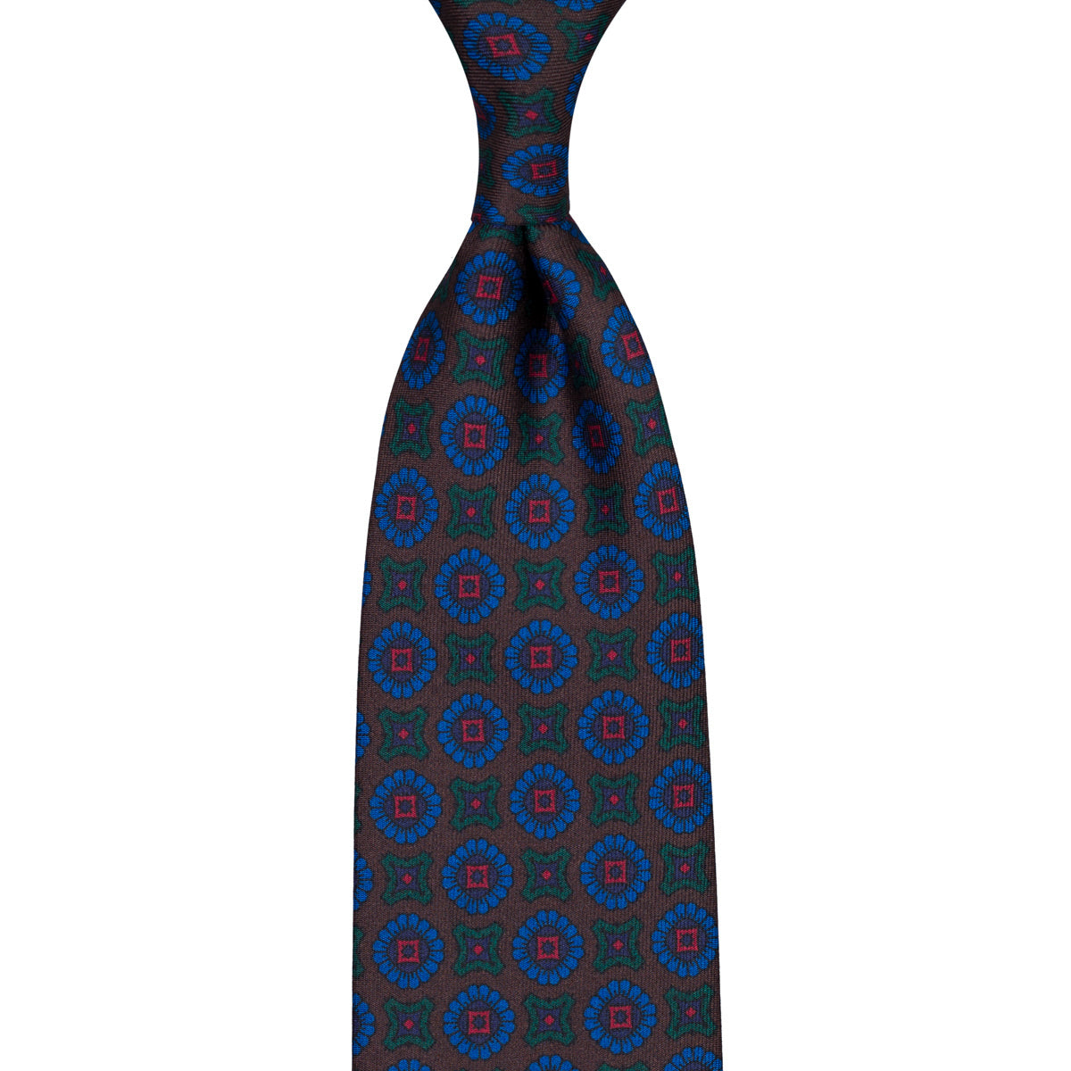 Ancient Madder Silk Tie - Brown - Hand-Rolled