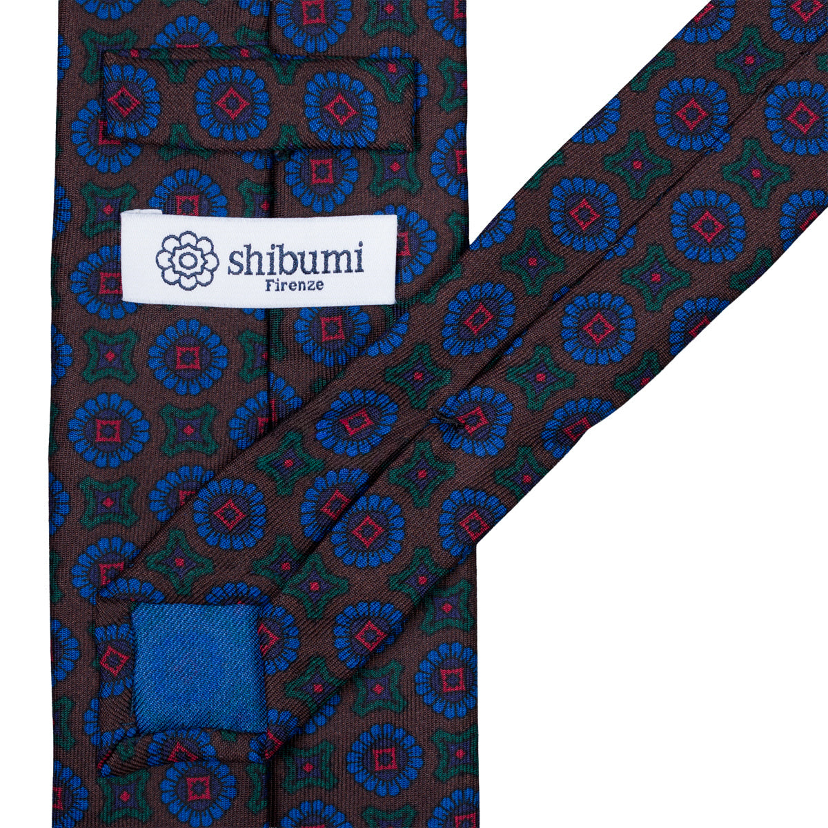 Ancient Madder Silk Tie - Brown - Hand-Rolled