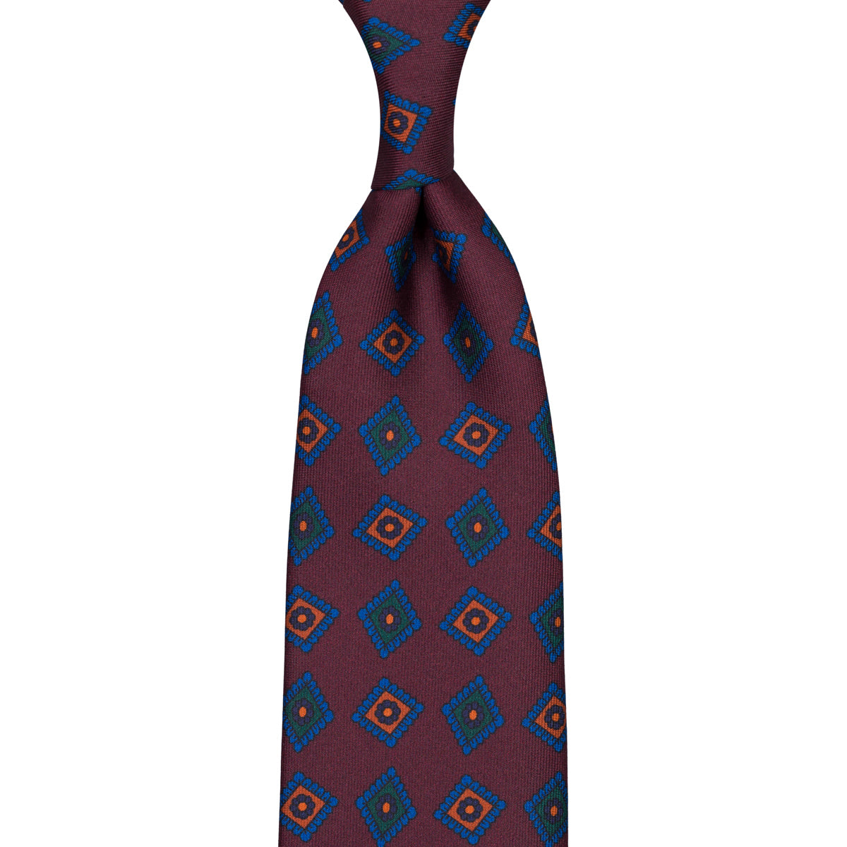Ancient Madder Silk Tie - Burgundy - Hand-Rolled