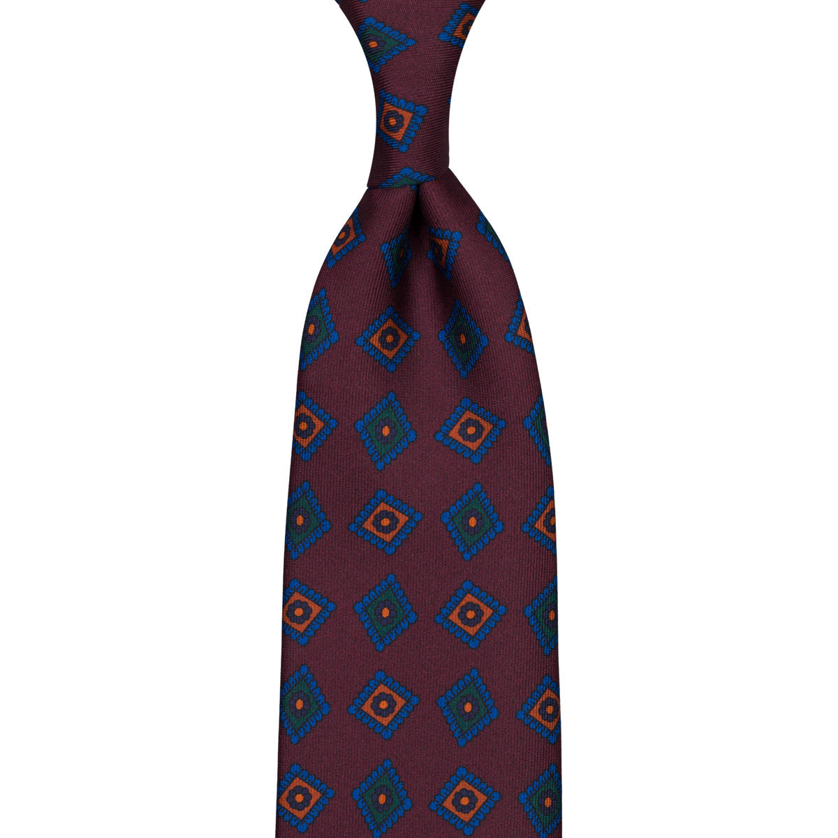 Ancient Madder Silk Tie - Burgundy - Hand-Rolled