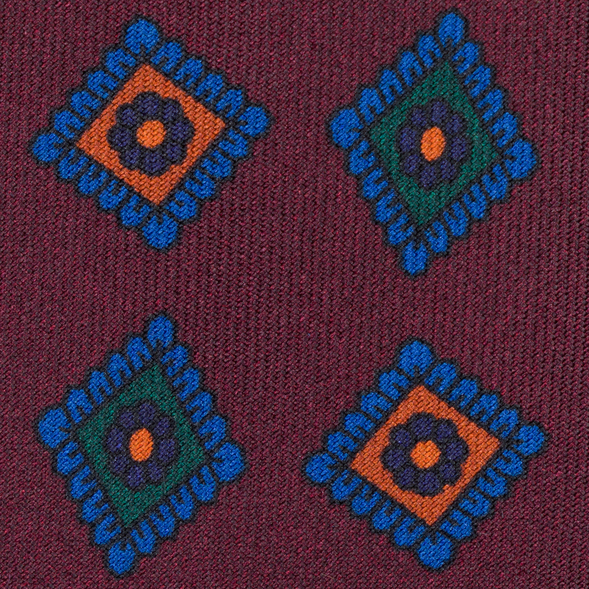 Ancient Madder Silk Tie - Burgundy - Hand-Rolled