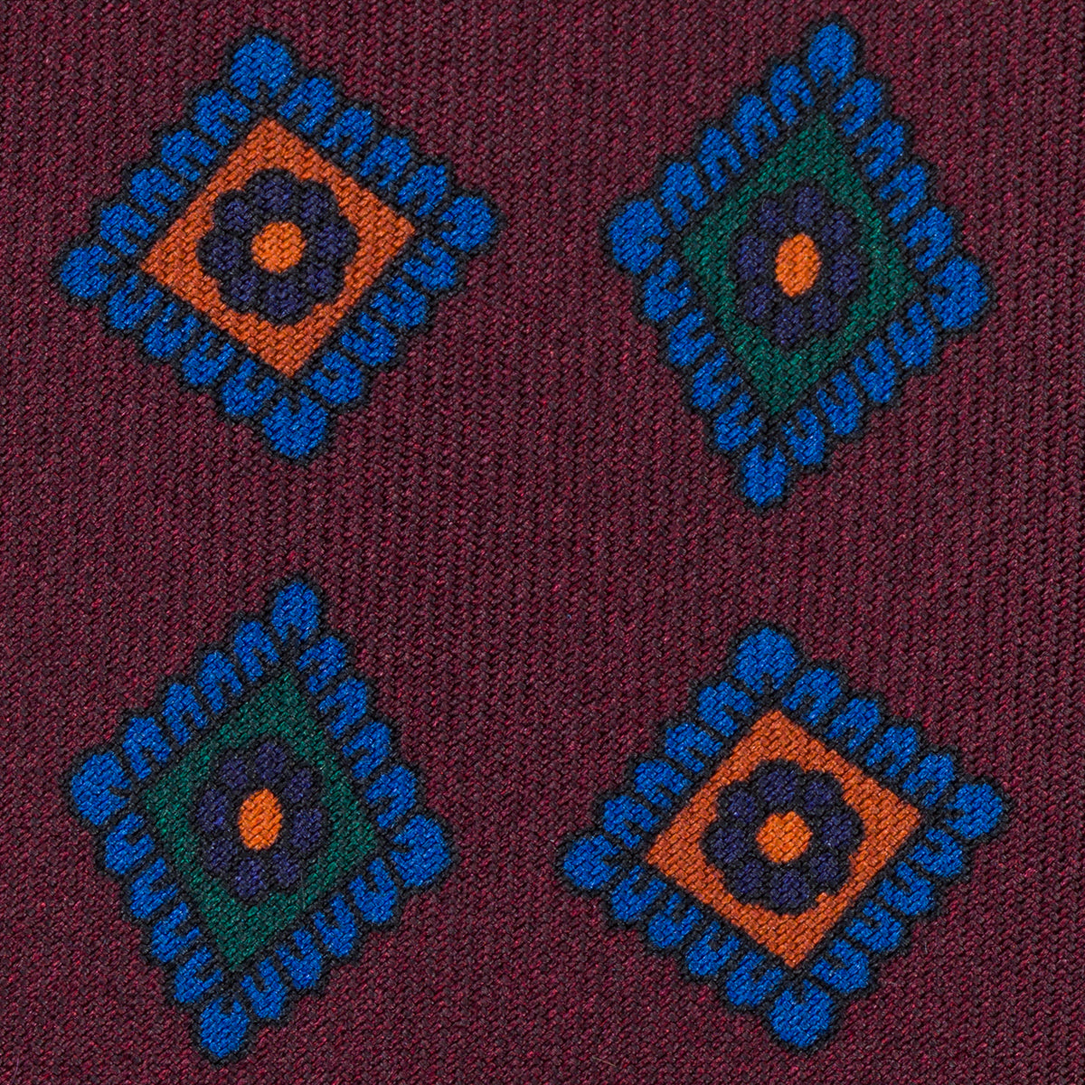 Ancient Madder Silk Tie - Burgundy - Hand-Rolled