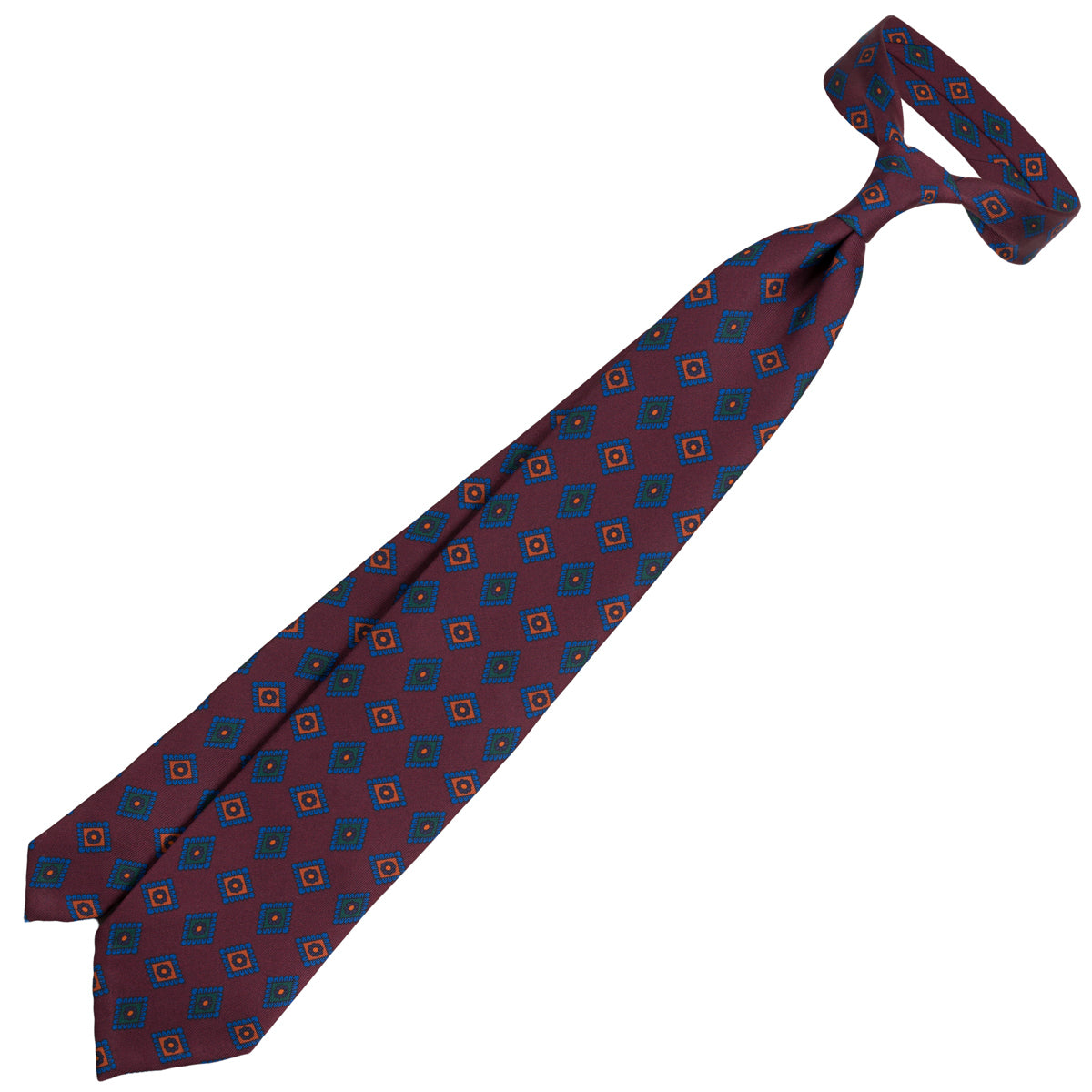 Ancient Madder Silk Tie - Burgundy - Hand-Rolled