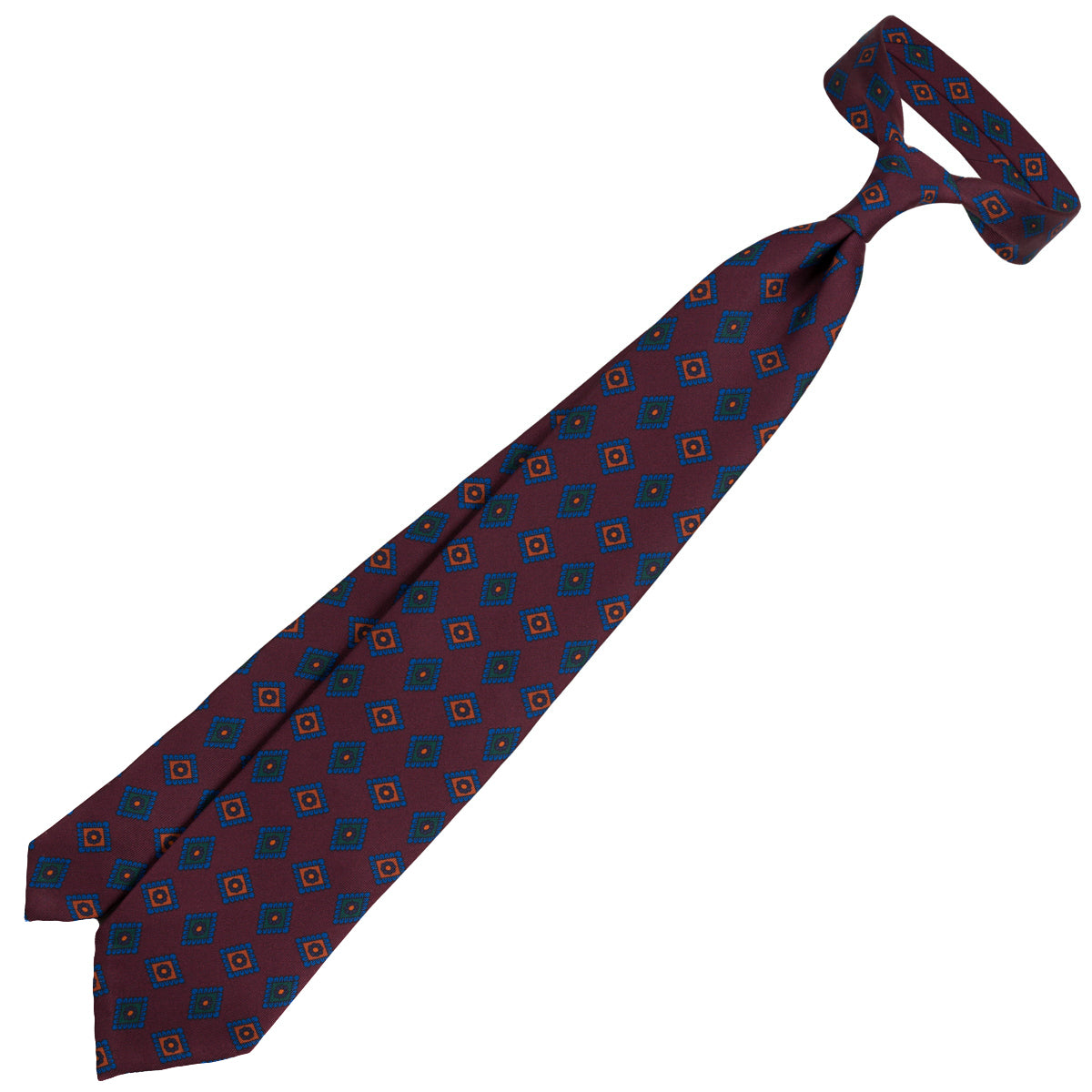 Ancient Madder Silk Tie - Burgundy - Hand-Rolled