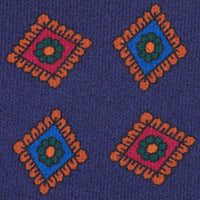 Ancient Madder Silk Tie - Navy - Hand-Rolled