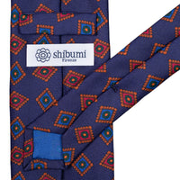 Ancient Madder Silk Tie - Navy - Hand-Rolled