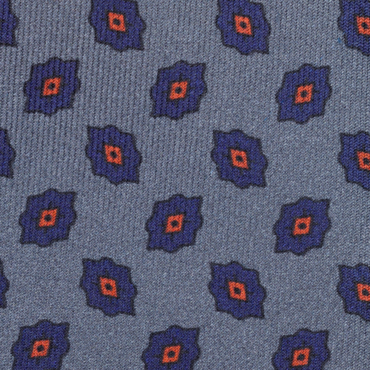 Ancient Madder Silk Tie - Grey - Hand-Rolled