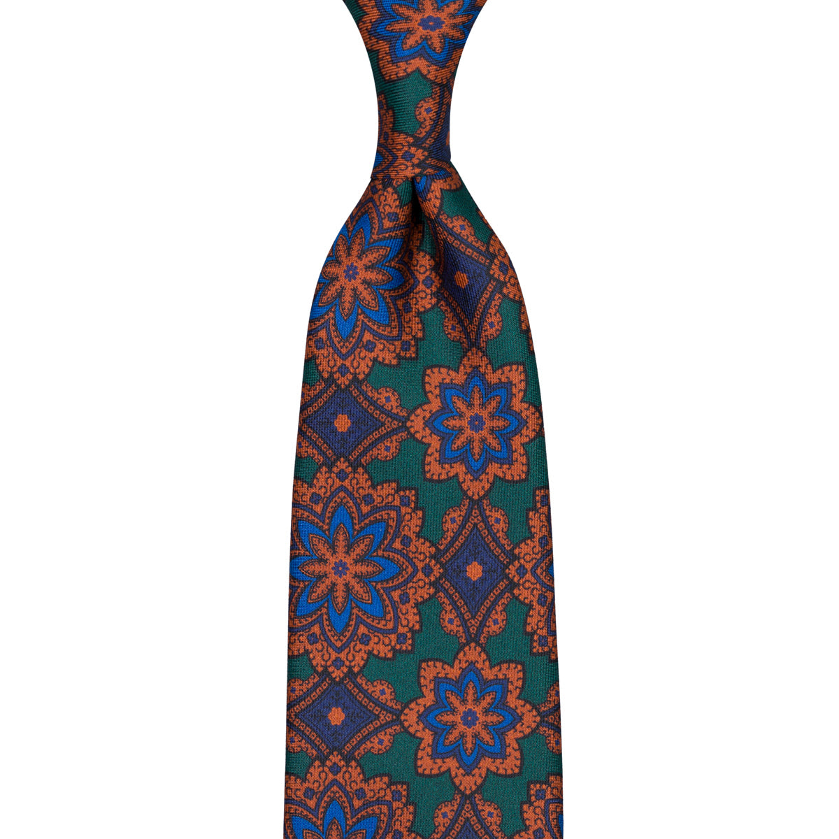 Ancient Madder Silk Tie - Forest Green - Hand-Rolled