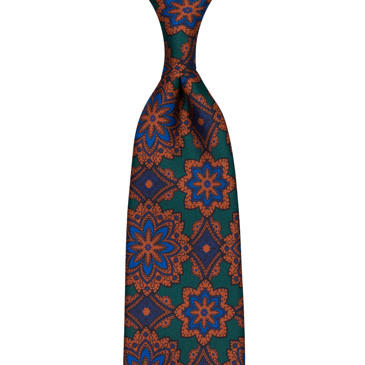 Ancient Madder Silk Tie - Forest Green - Hand-Rolled
