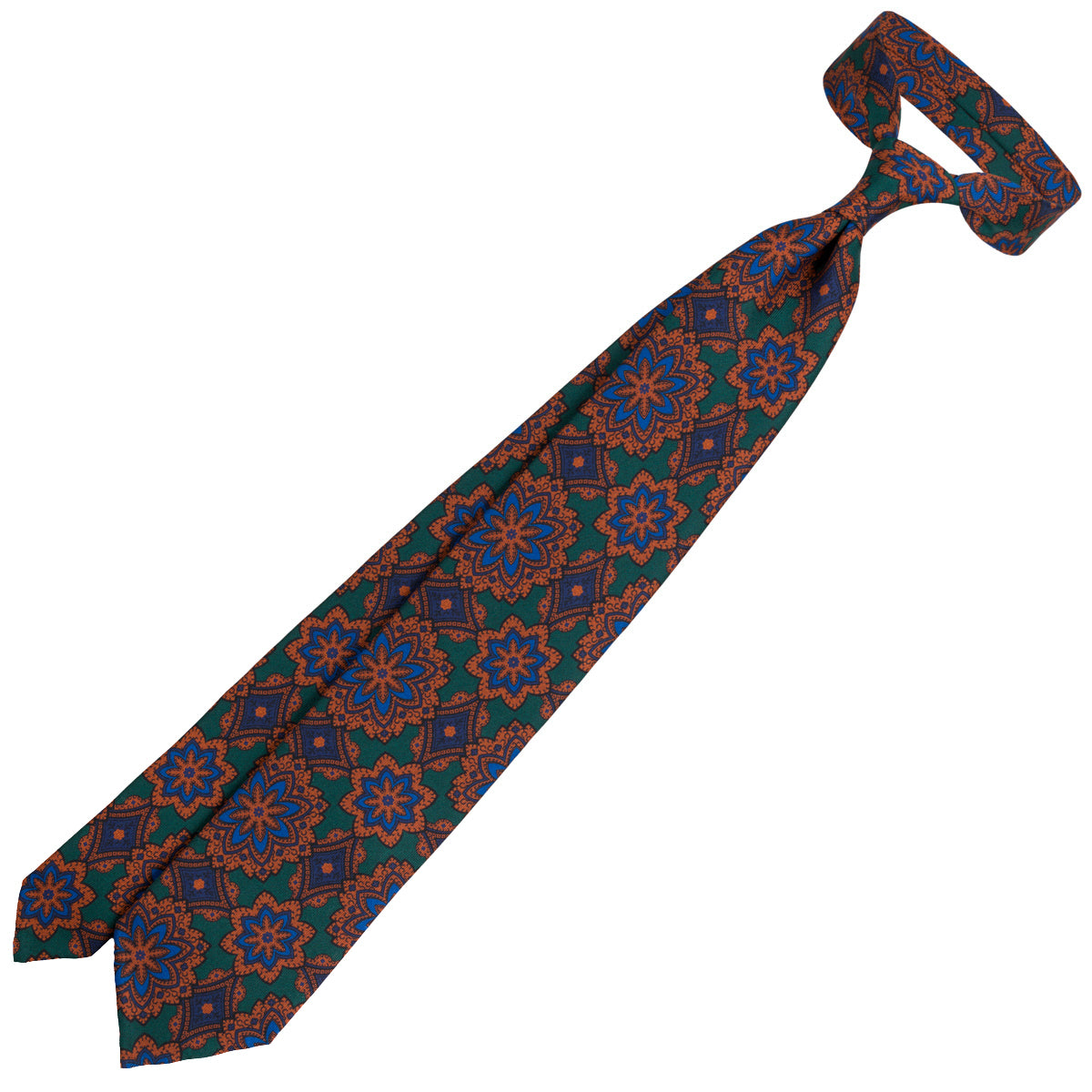 Ancient Madder Silk Tie - Forest Green - Hand-Rolled