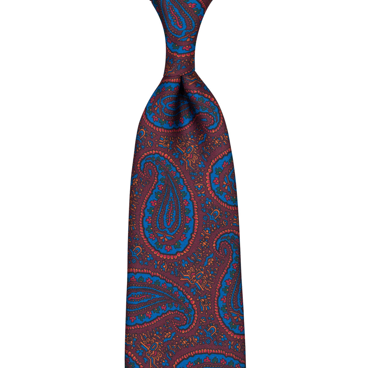Ancient Madder Silk Tie - Burgundy - Hand-Rolled