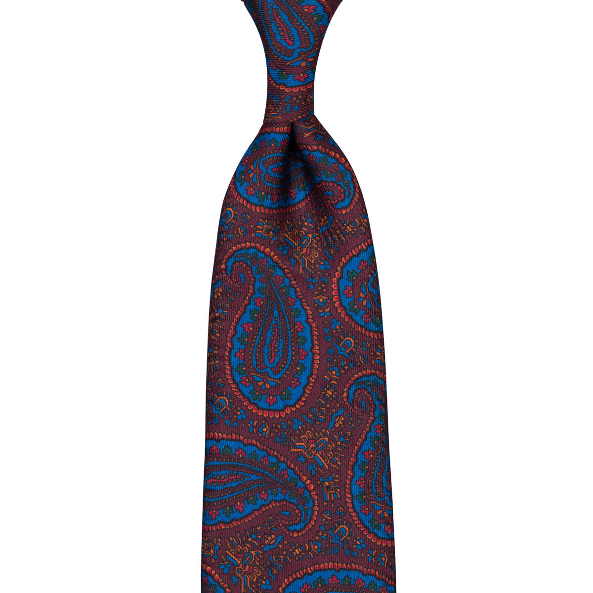 Ancient Madder Silk Tie - Burgundy - Hand-Rolled