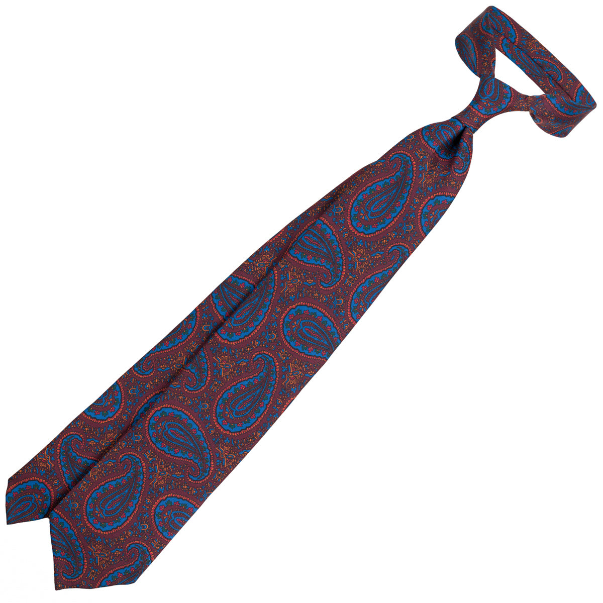 Ancient Madder Silk Tie - Burgundy - Hand-Rolled