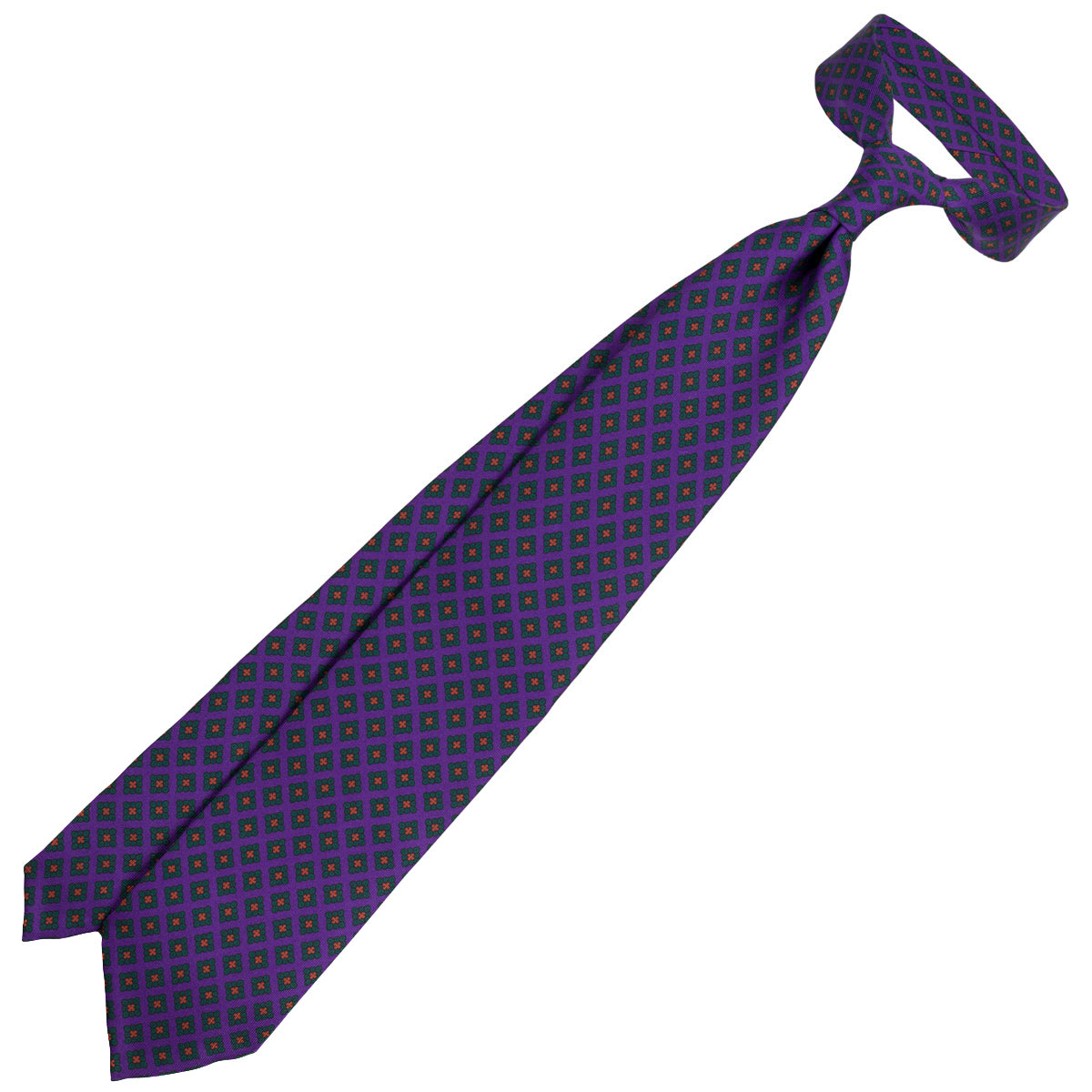 Ancient Madder Silk Tie - Purple - Hand-Rolled