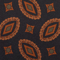 Copper Madder Silk Tie - Black - Hand-Rolled