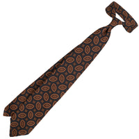 Copper Madder Silk Tie - Black - Hand-Rolled