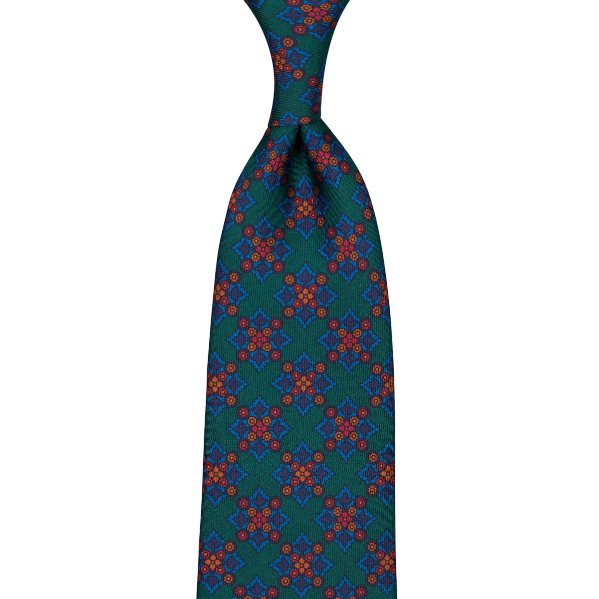 Ancient Madder Silk Tie - Forest - Hand-Rolled