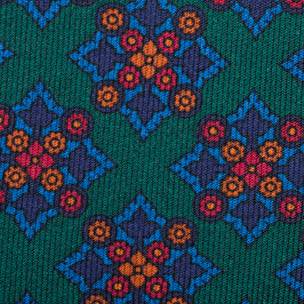 Ancient Madder Silk Tie - Forest - Hand-Rolled
