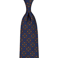 Ancient Madder Silk Tie - Navy - Hand-Rolled
