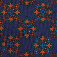 Ancient Madder Silk Tie - Navy - Hand-Rolled