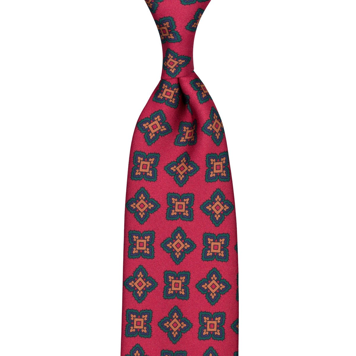 Ancient Madder Silk Tie - Cherry - Hand-Rolled