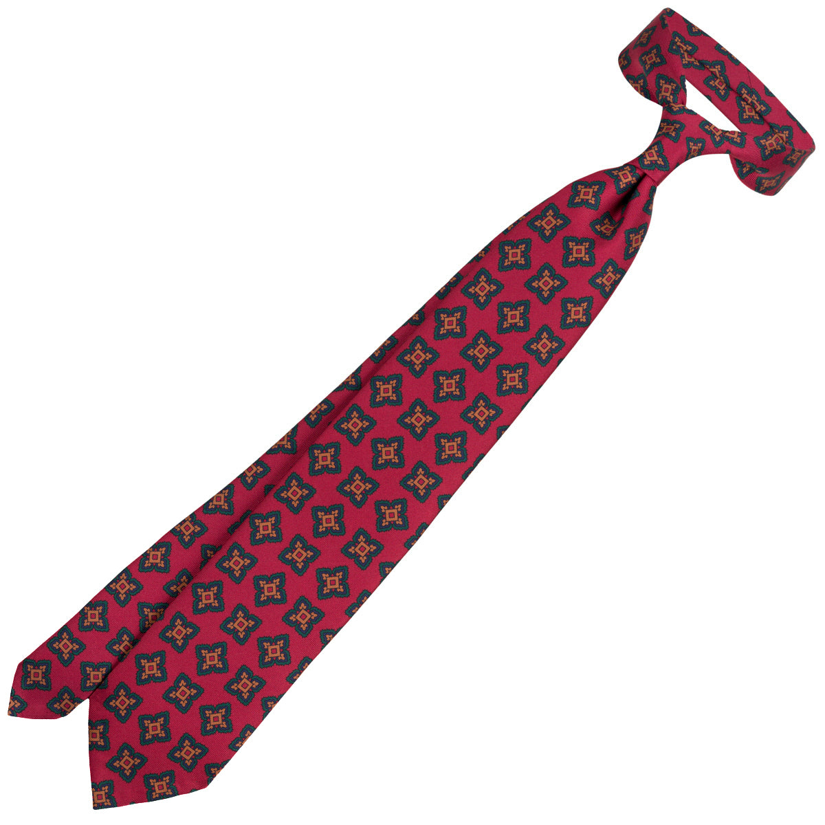Ancient Madder Silk Tie - Cherry - Hand-Rolled