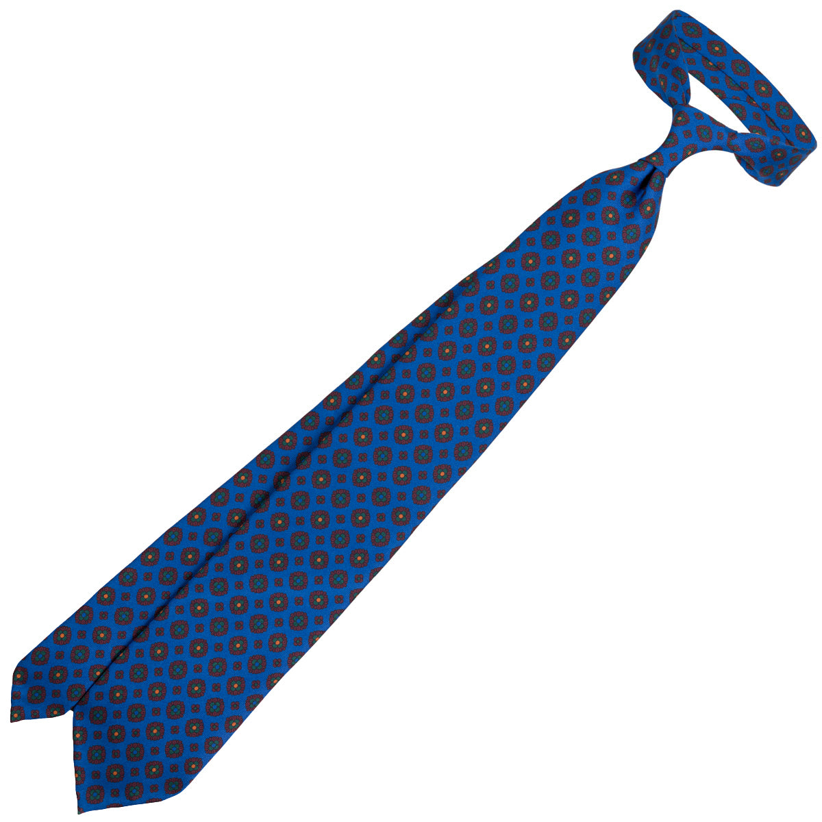 Ancient Madder Silk Tie - Madder Blue - Hand-Rolled