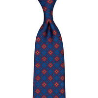 Ancient Madder Silk Tie - Navy - Hand-Rolled
