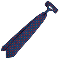 Ancient Madder Silk Tie - Navy - Hand-Rolled