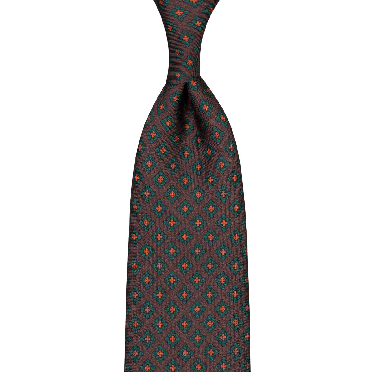 Ancient Madder Silk Tie - Brown - Hand-Rolled